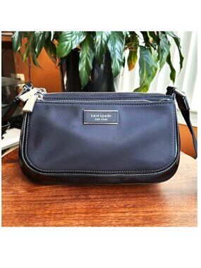 KATE SPADE Sam Icon Ksnyl Nylon East West Medium Crossbody Bag Black